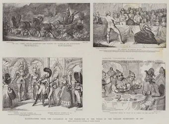 Illustration aus dem Katalog der Ausstellung der Werke der englischen Humoristen in der Kunst